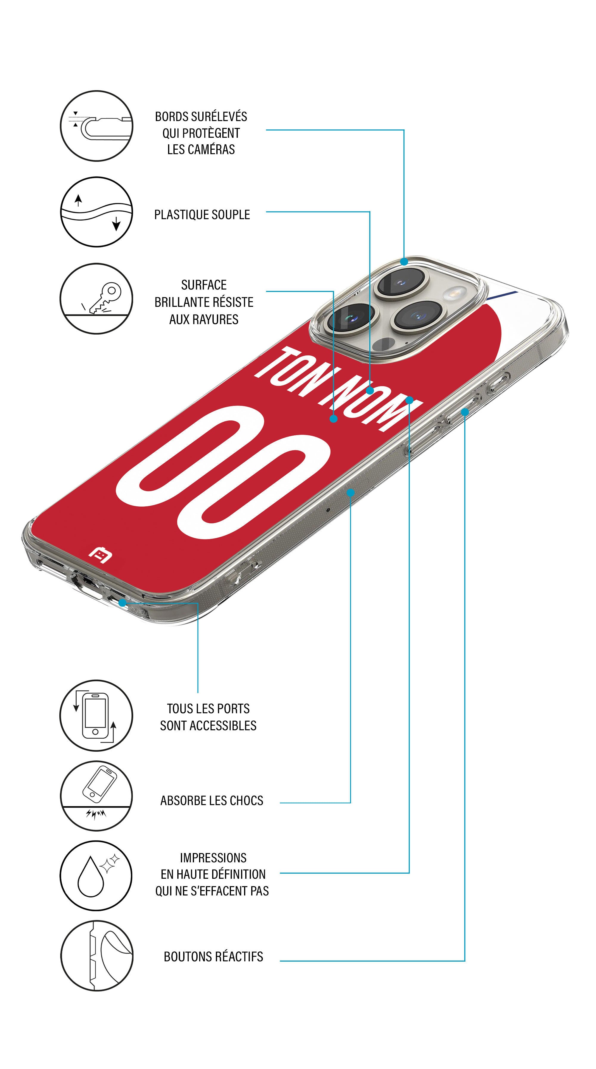 Coque foot personnalisée maillot Arsenal