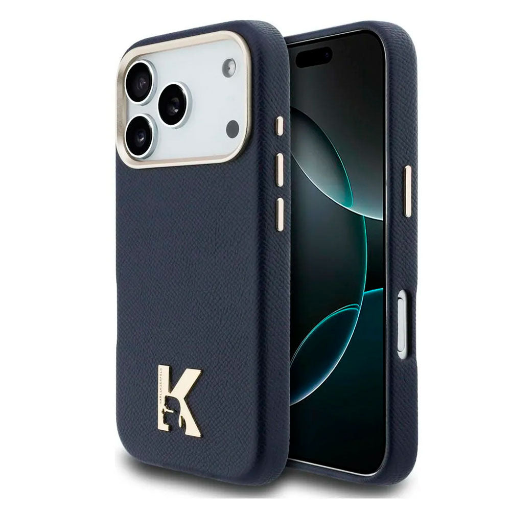 Coque iPhone 17 Pro Karl Lagerfeld Logo K Bleu