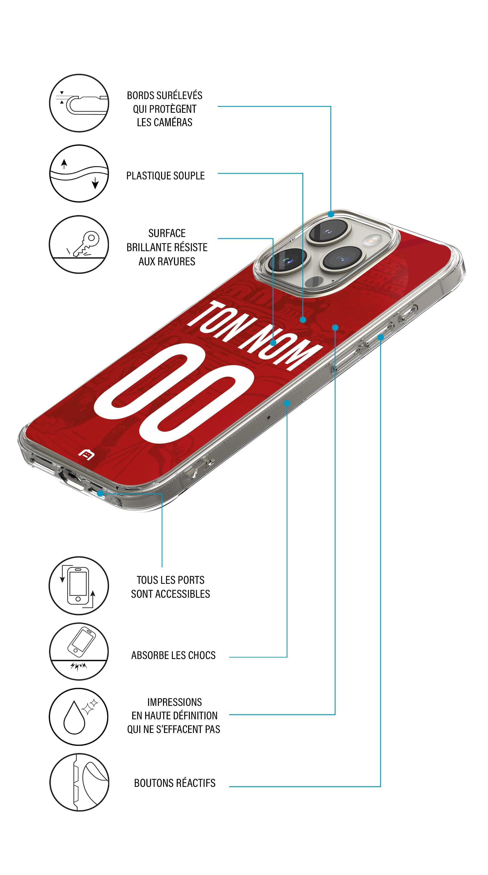 Coque foot personnalisée maillot Dijon