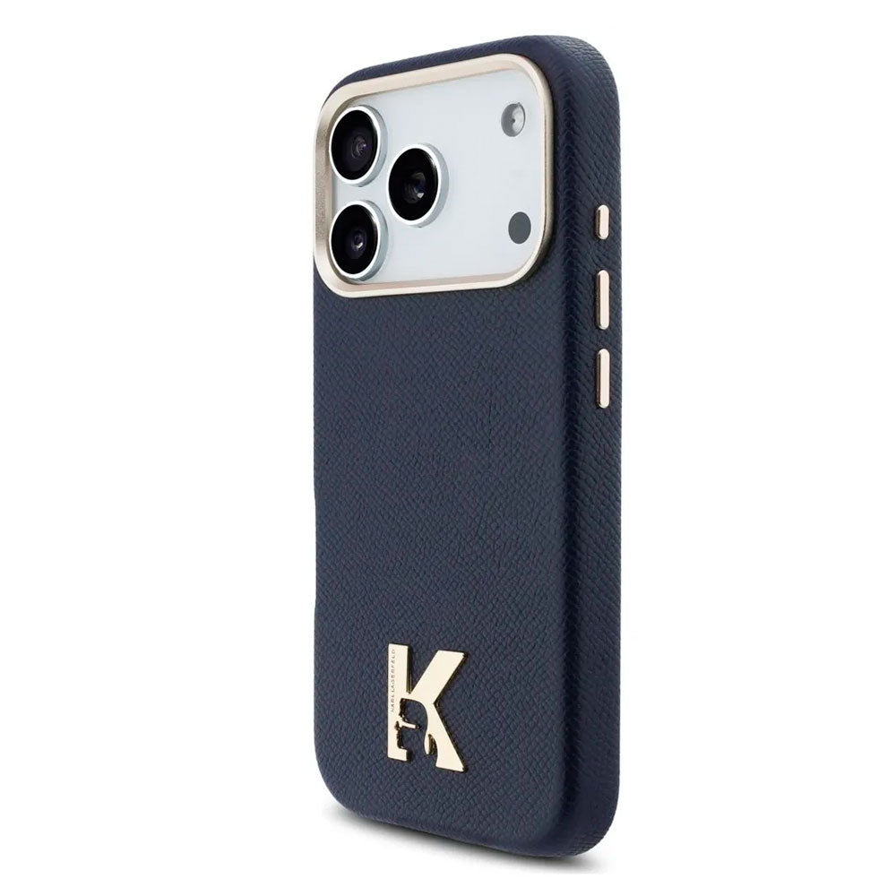 Coque iPhone 17 Pro Karl Lagerfeld Logo K Bleu