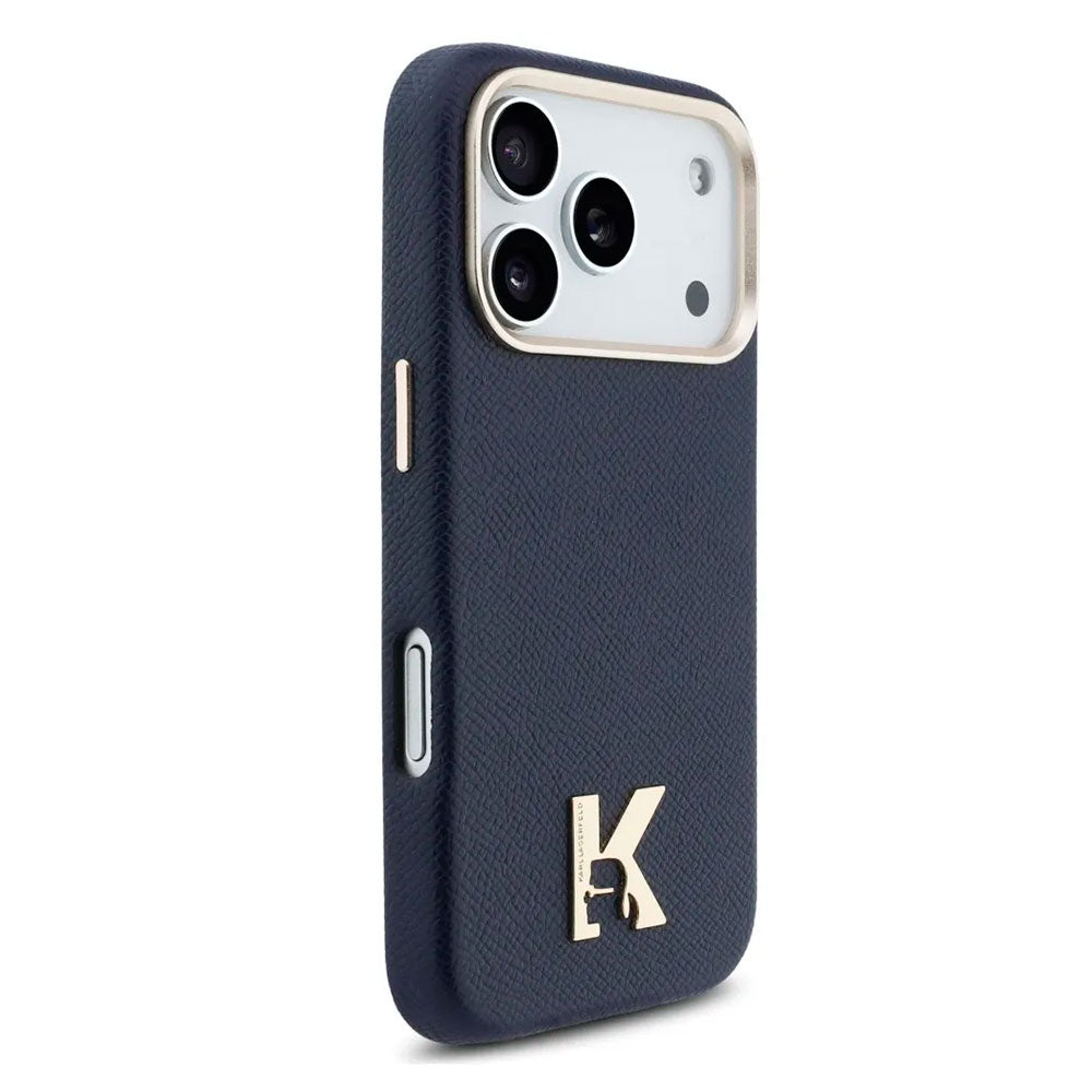 Coque iPhone 17 Pro Karl Lagerfeld Logo K Bleu