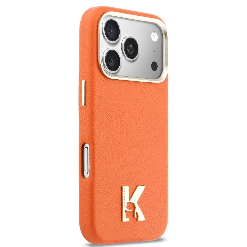 Coque iPhone 17 Pro Karl Lagerfeld Logo K Orange