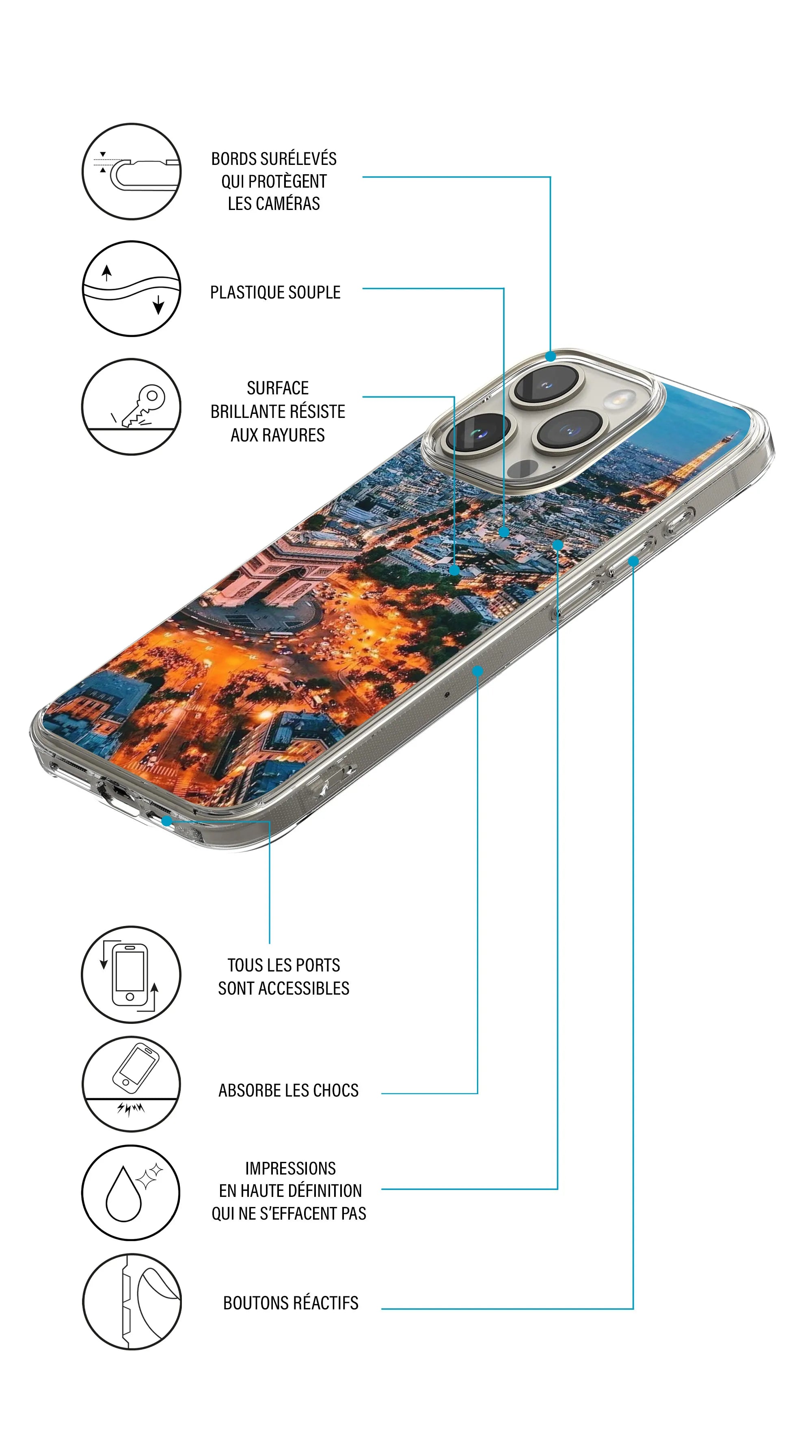 Coque motif Paris de nuit