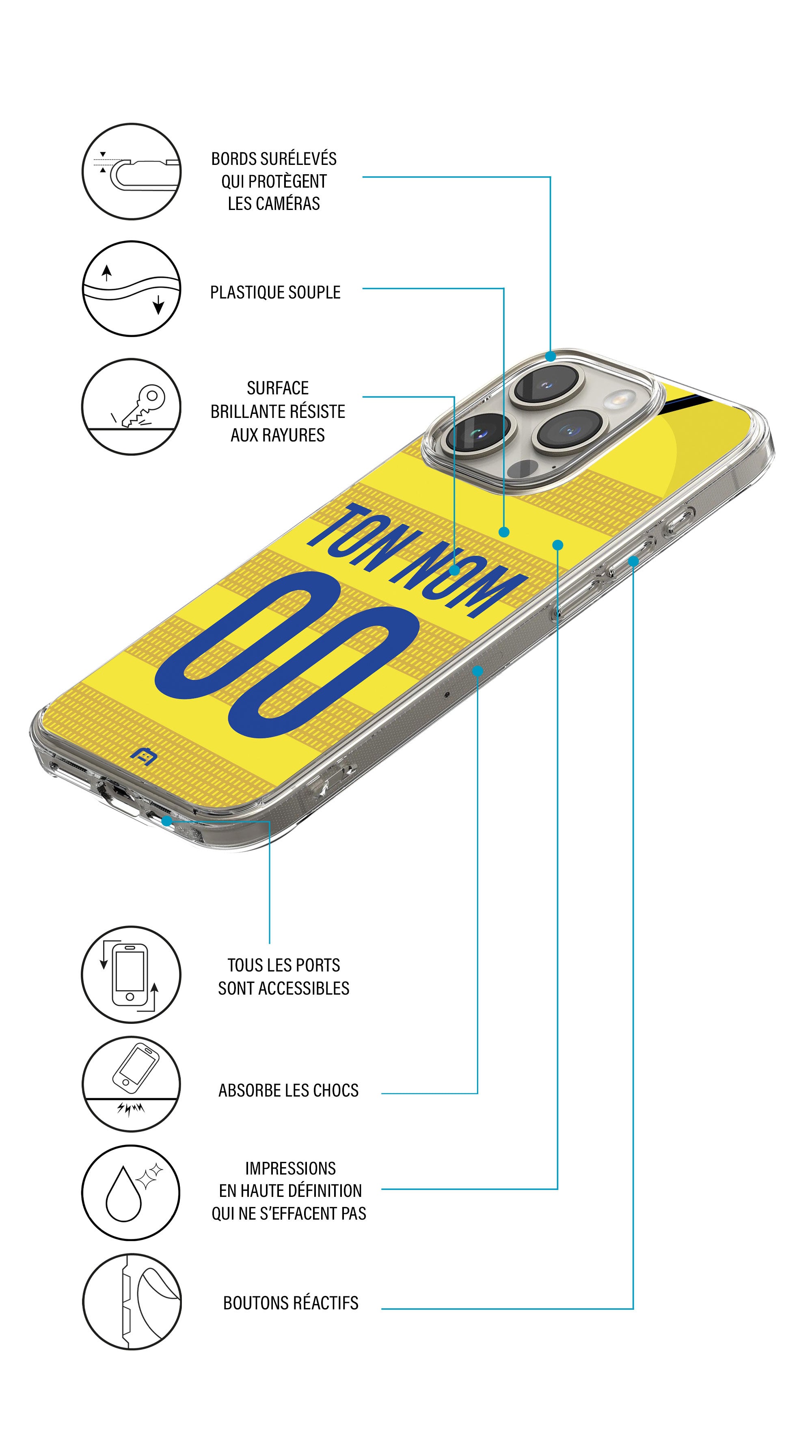 Coque foot personnalisée maillot Sochaux