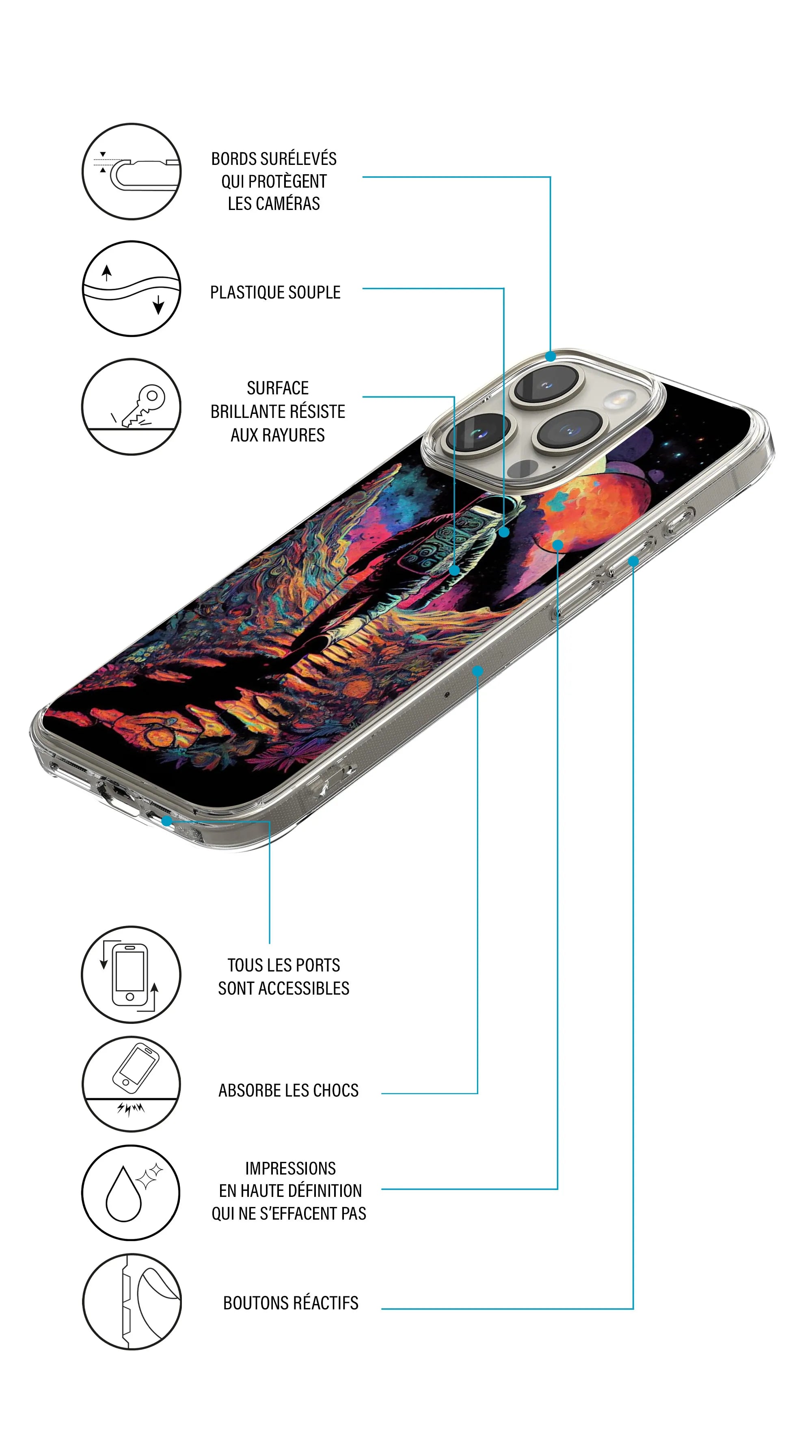 Coque motif espace astronaute canyon