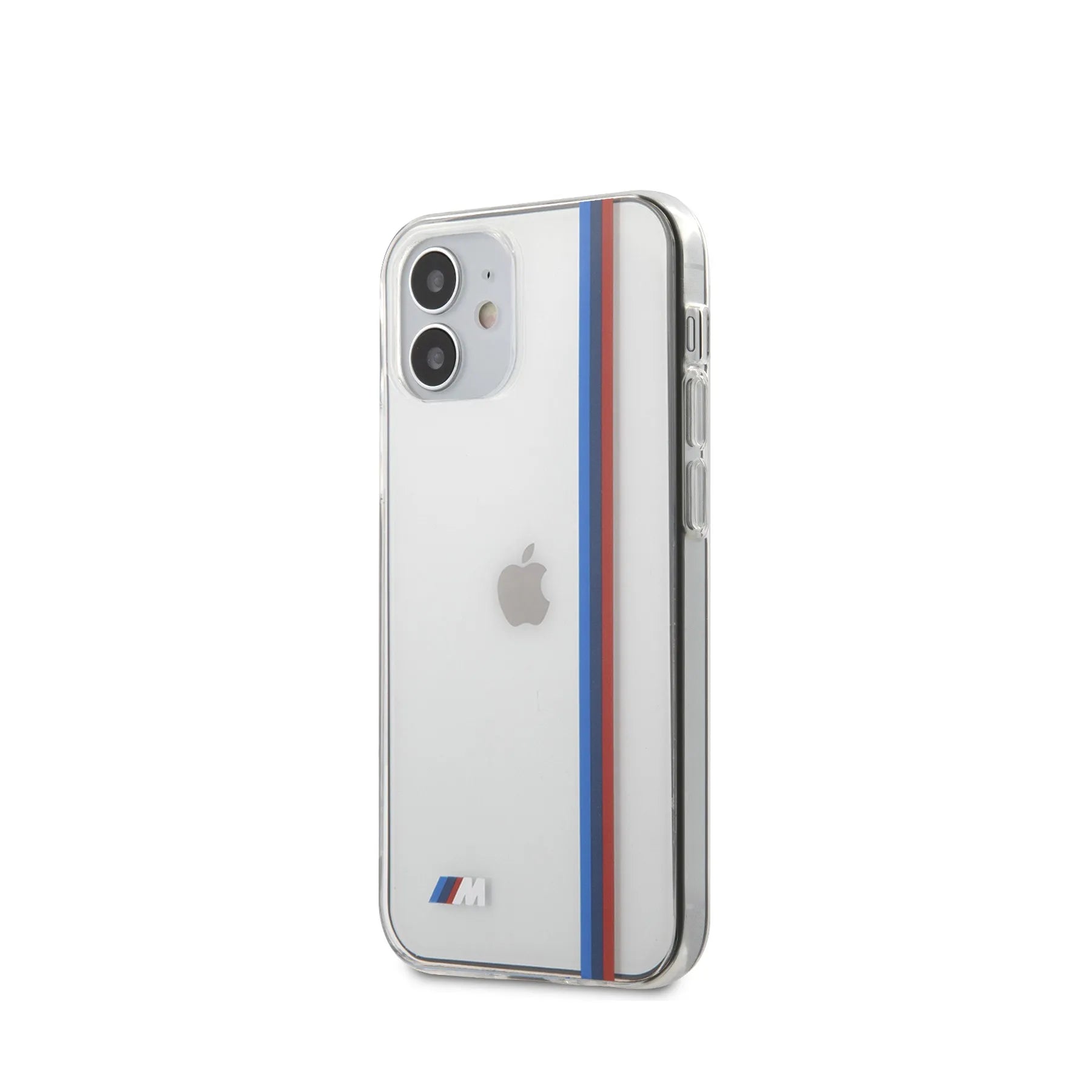 Coque iPhone 12 Mini BMW tricolore inclinée 