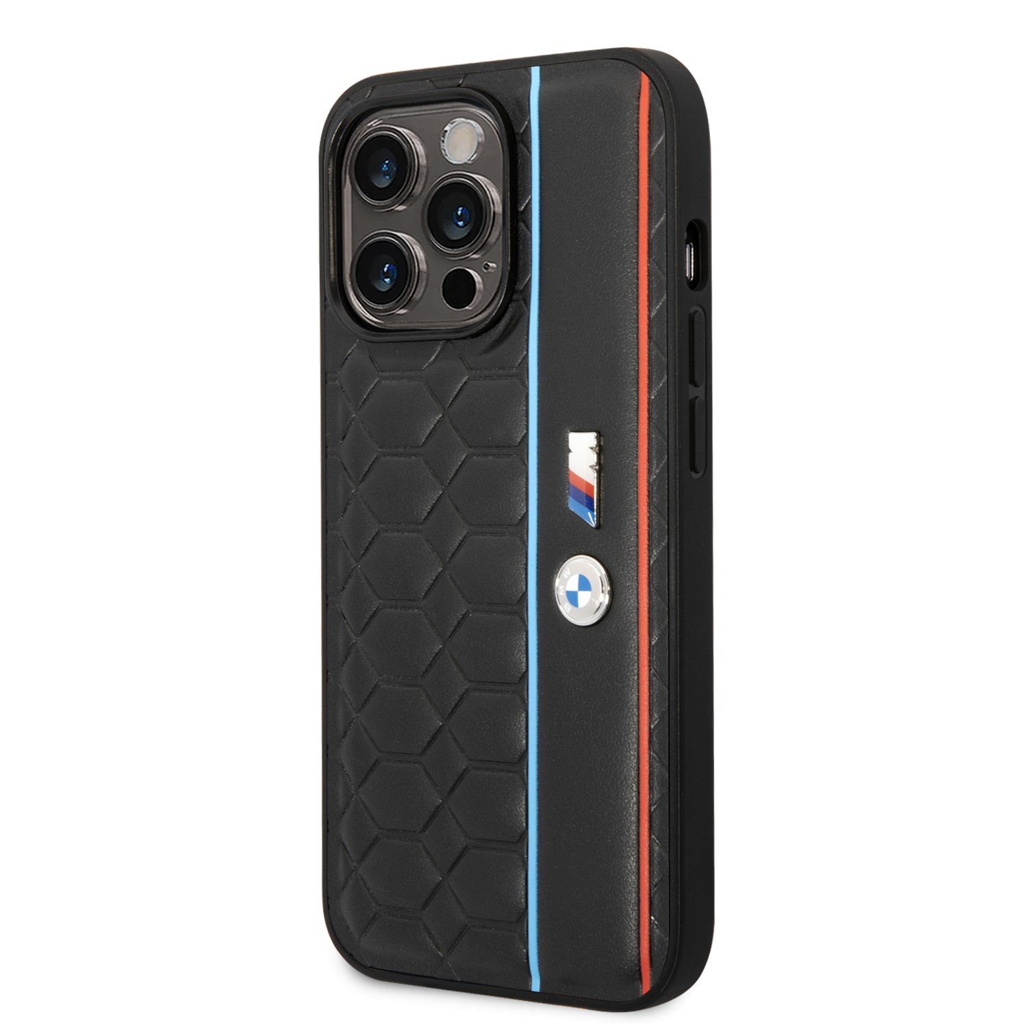 Coque iPhone 14 Pro BMW double ligne inclinée 