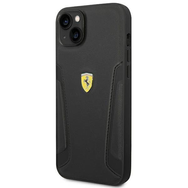 Coque iPhone 14 Plus Ferrari side seams inclinée 