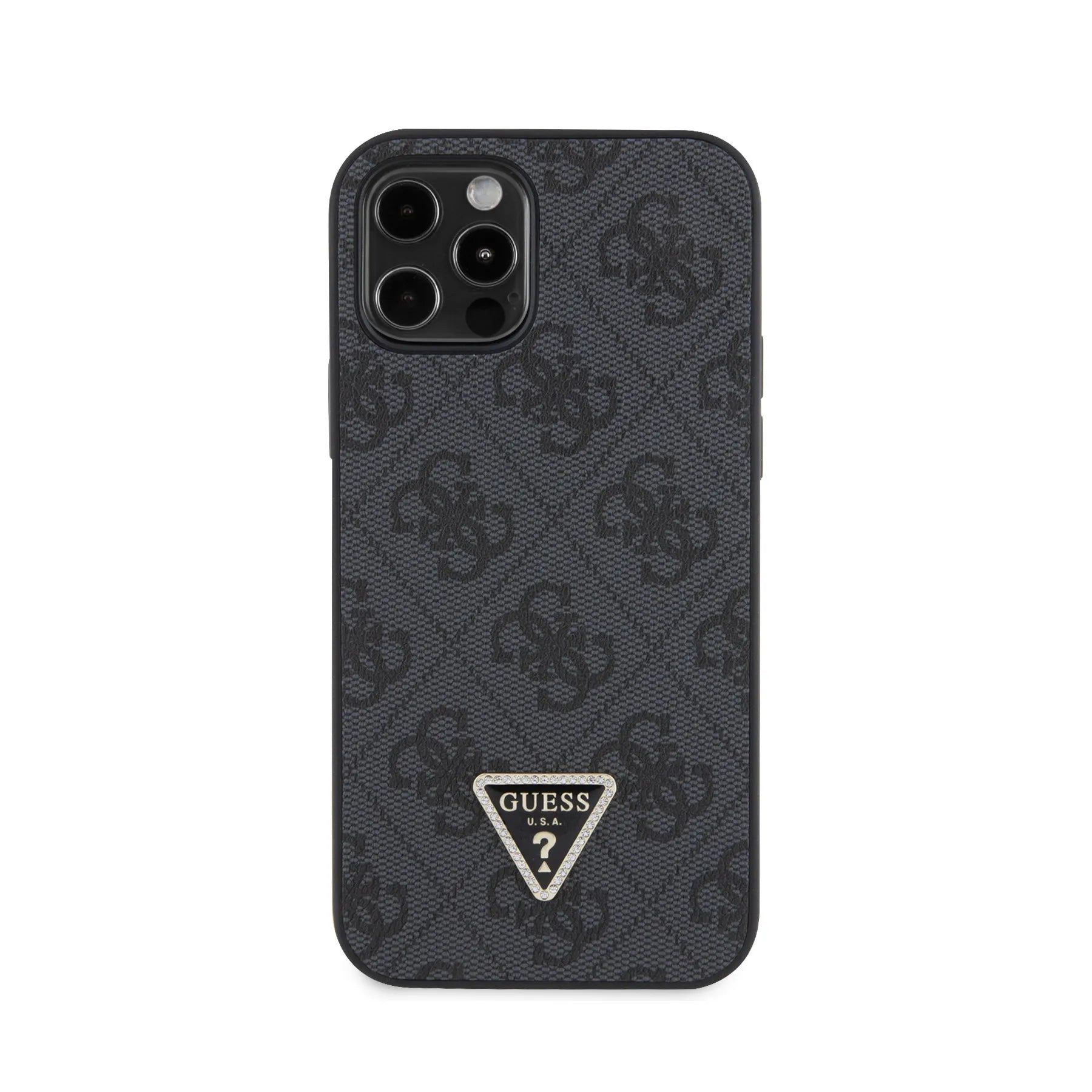 Coque iPhone 12 Pro Guess triangle vue face