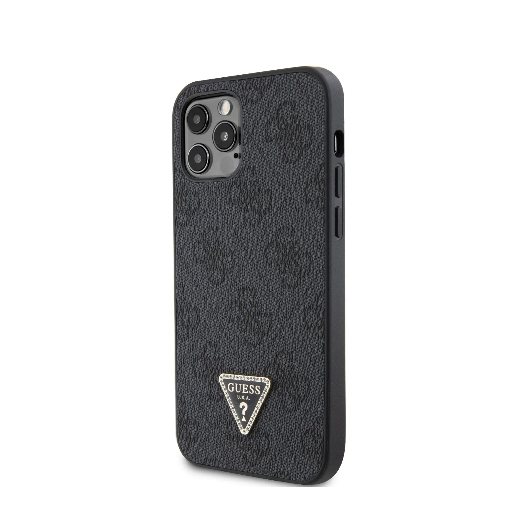 Coque iPhone 12 Pro Guess triangle inclinée 