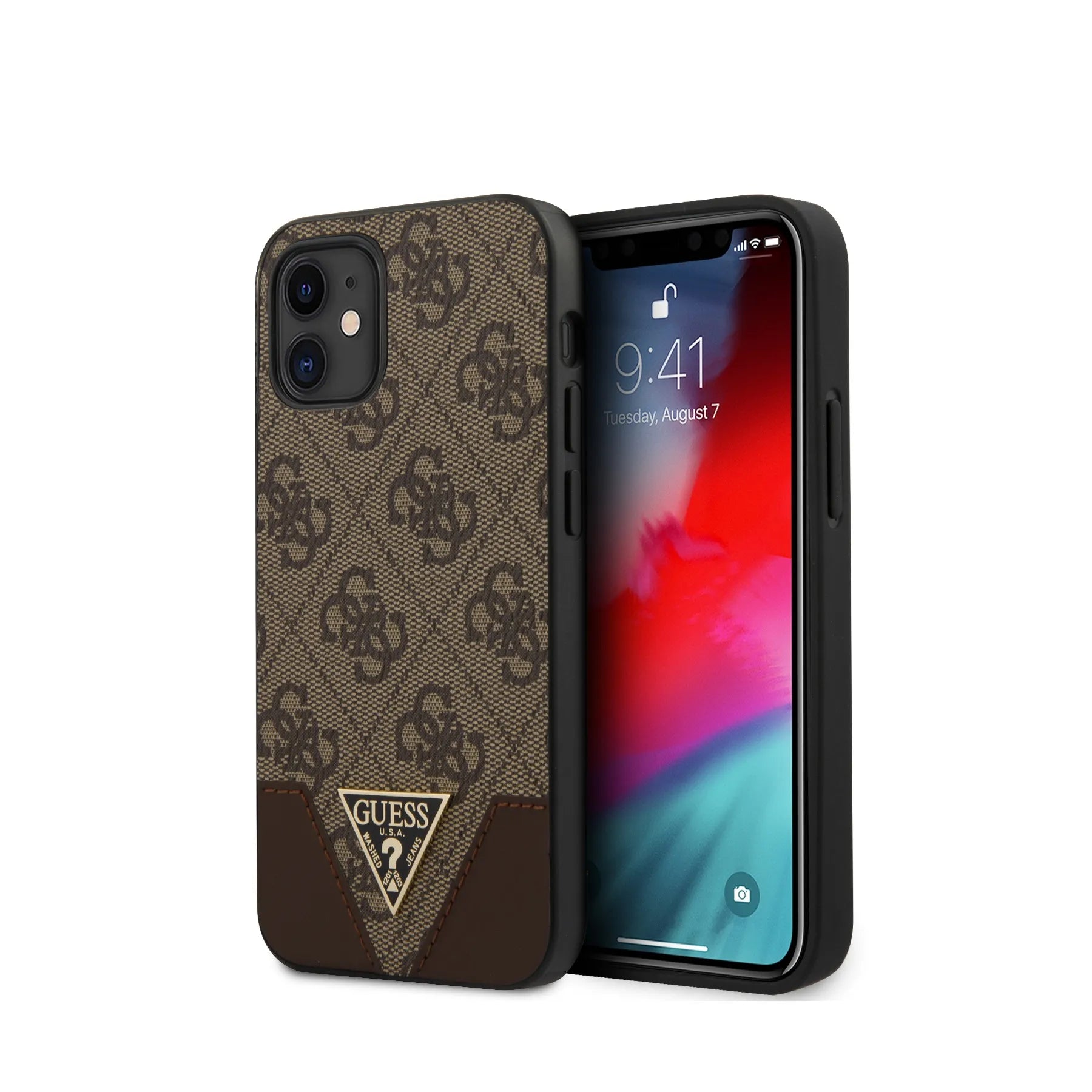 Coque iPhone 12 mini Guess triangle et angles 2 vues