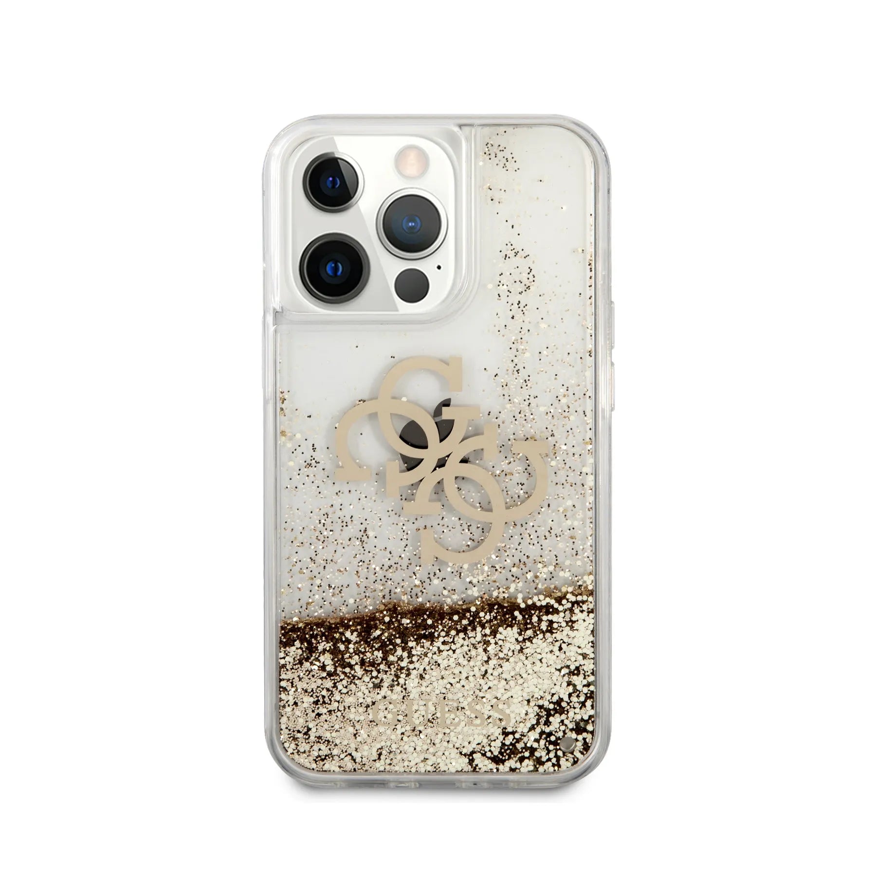 Coque iPhone 13 Pro Guess 4G paillettes vue face
