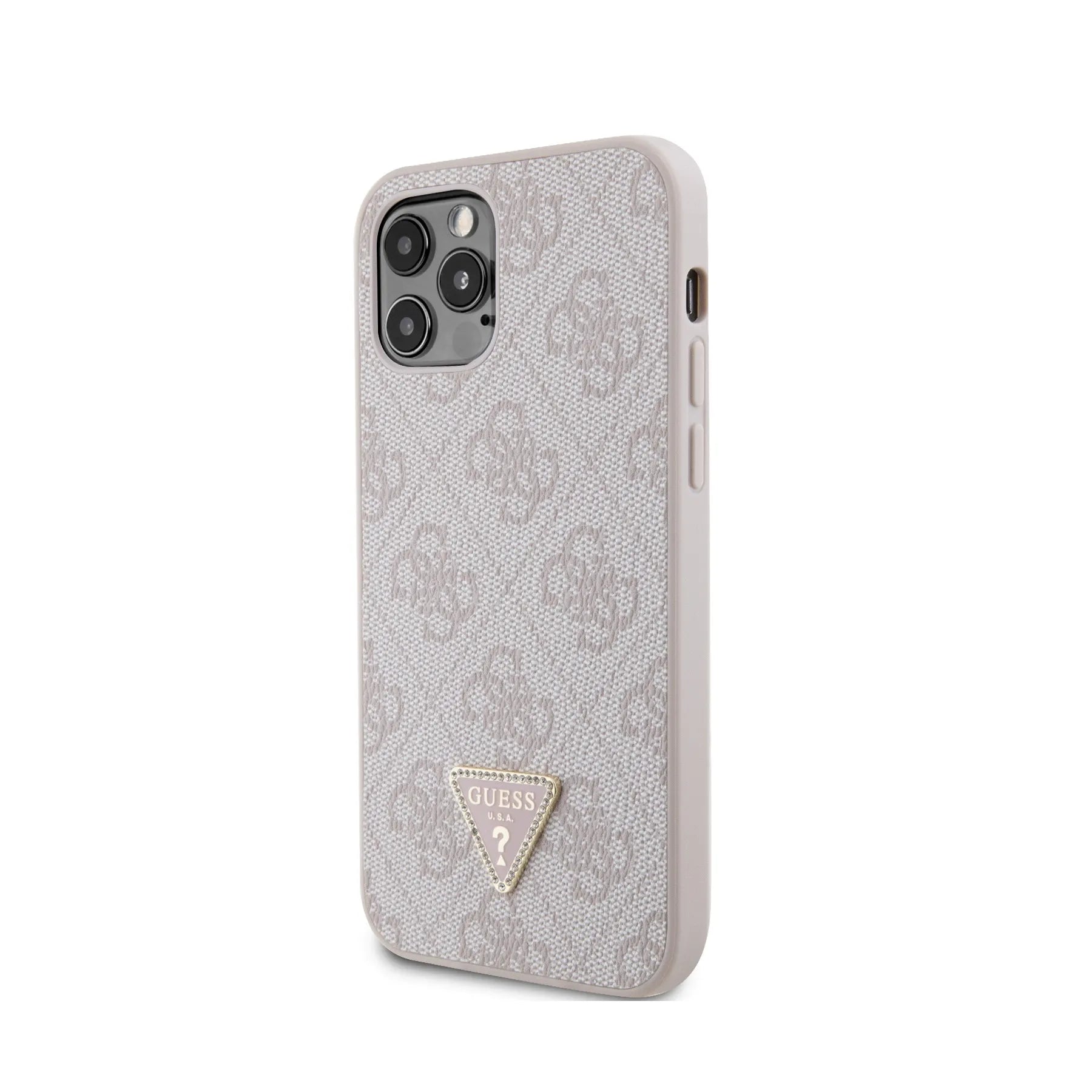 Coque iPhone 12 Pro Guess triangle inclinée 