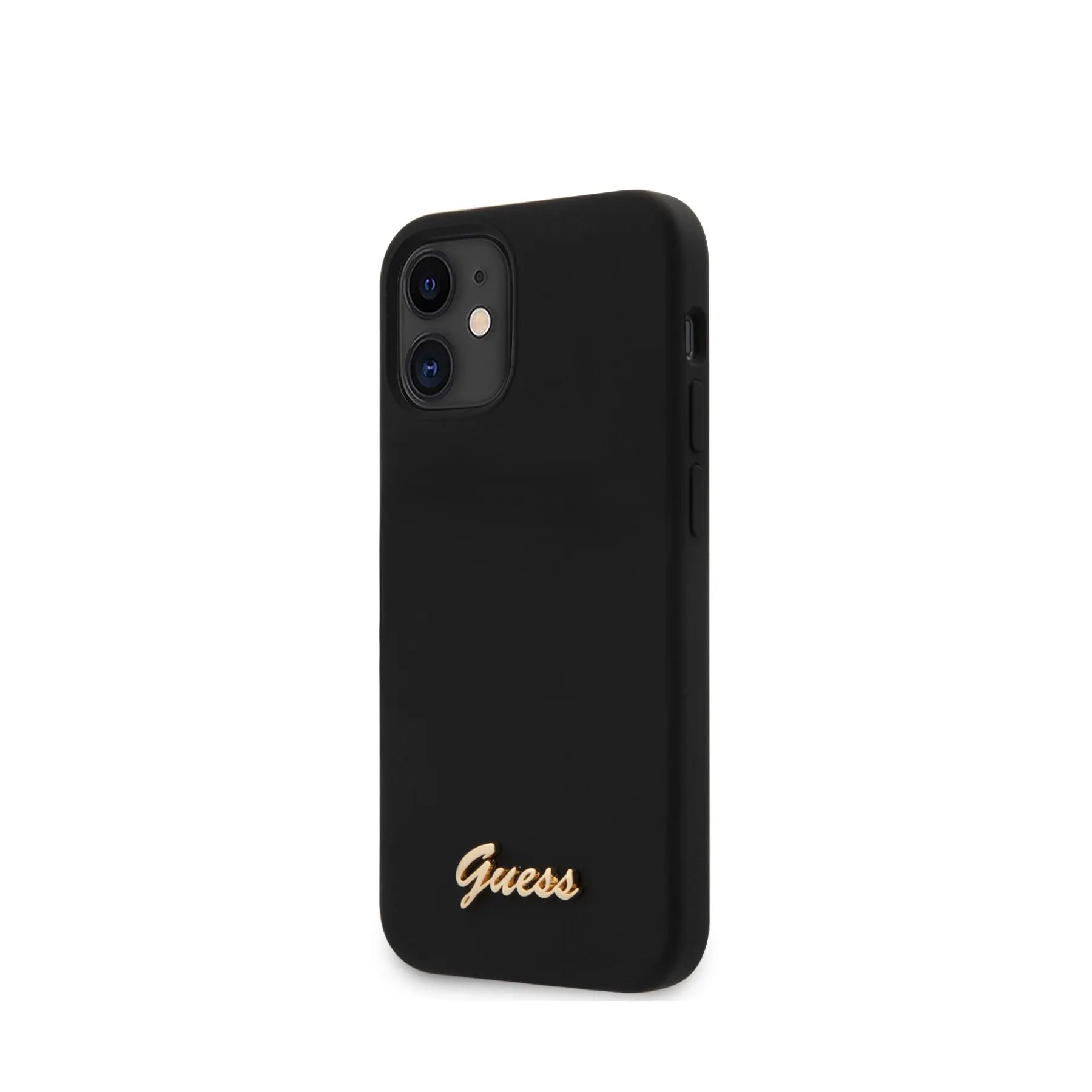 Coque iPhone 12 mini Guess soft touch inclinée 