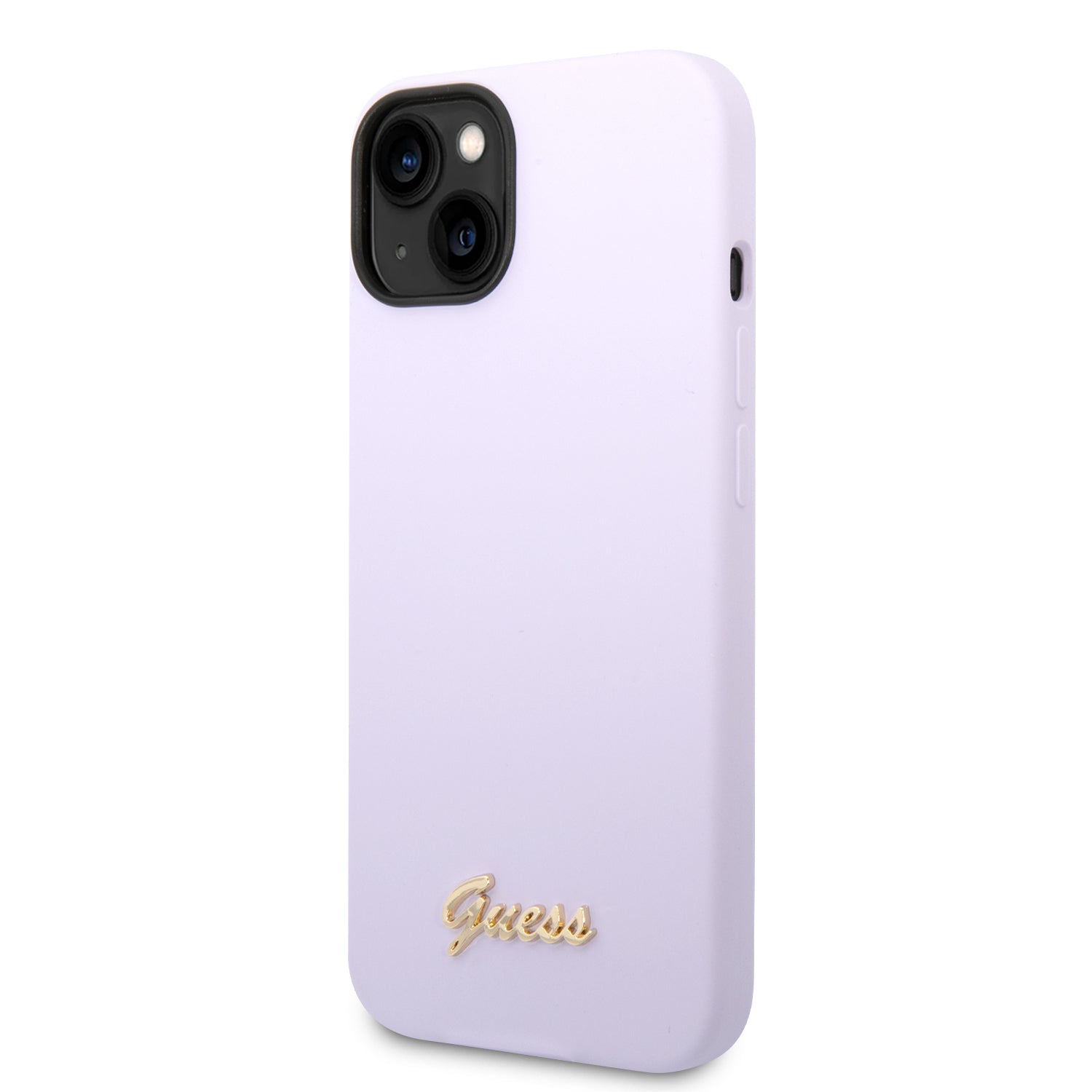 Coque iPhone 14 Plus Guess soft touch inclinée 