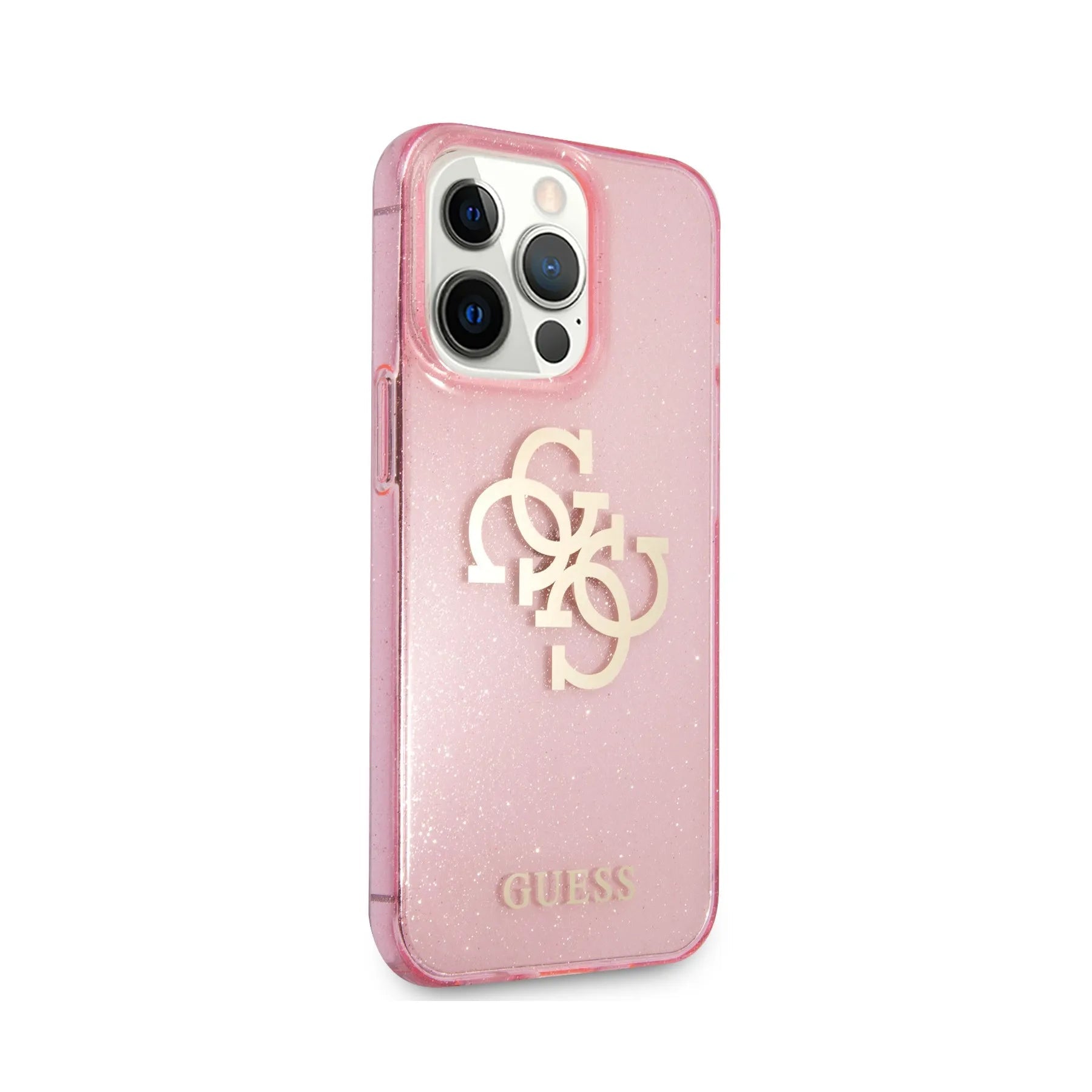 Coque iPhone 13 Pro Guess 4G paillettes vue droite