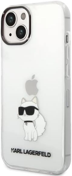 Coque iPhone 14 Plus Karl Lagerfeld Choupette inclinée 
